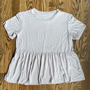 Pink-beige short sleeve modal&cotton blend American Eagle peplum shirt, size S.